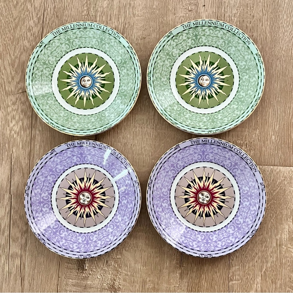 4 PCs 1999 Wedgwood Millennium‎ Collection Bone China Plates 5.75” Vintage Mint